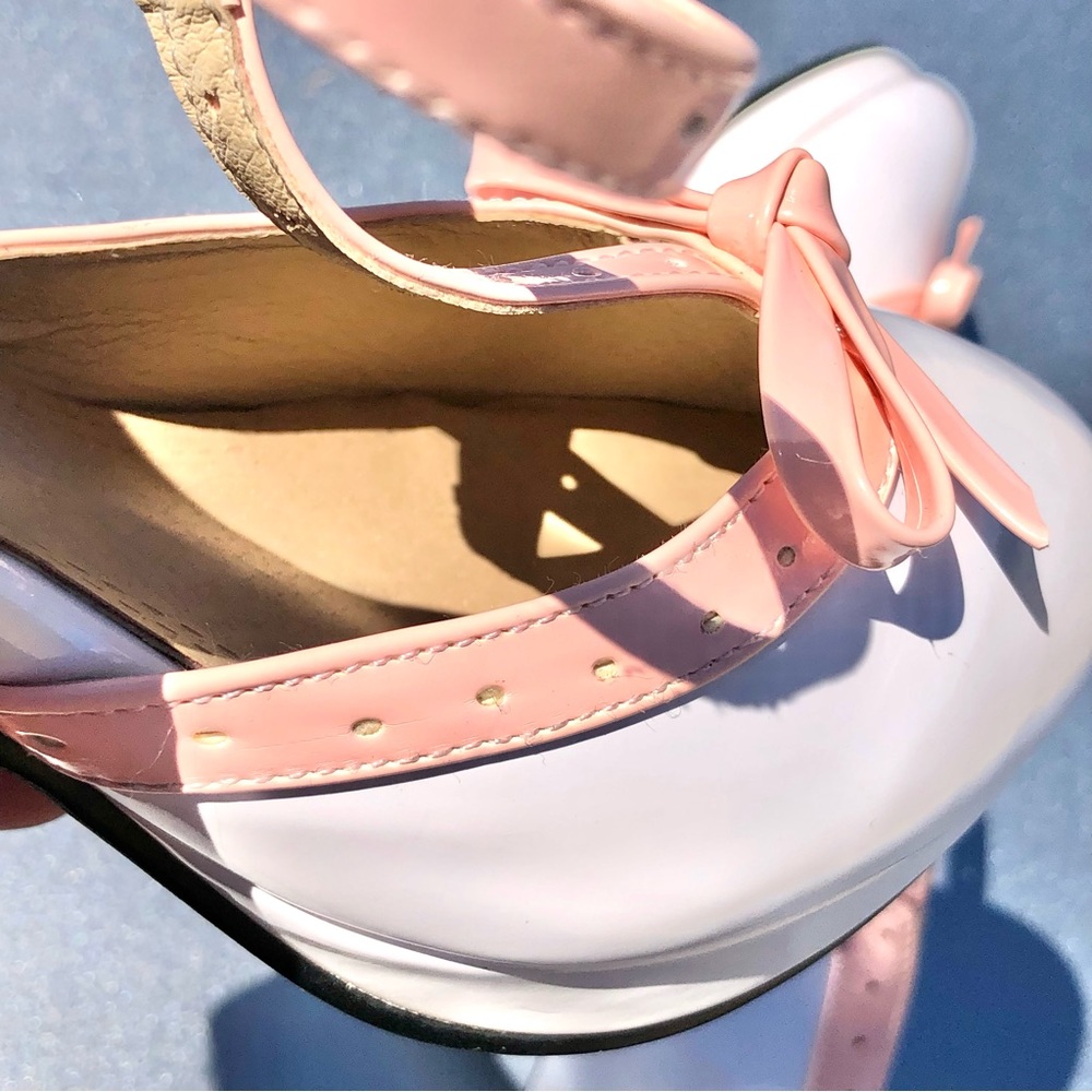 Mary Jane Pinup T-Strap Chunky High Heels Platform Round Toe Pumps & Bow Size 9 - Picture 10 of 16